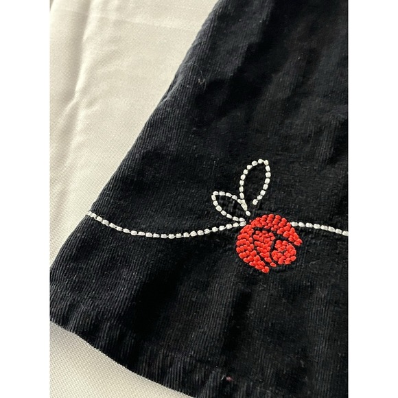 Healthtex Girls Sz 5T Corduroy  Jumper/ Dress Embroidered Red Roses Country Boho - Picture 6 of 8